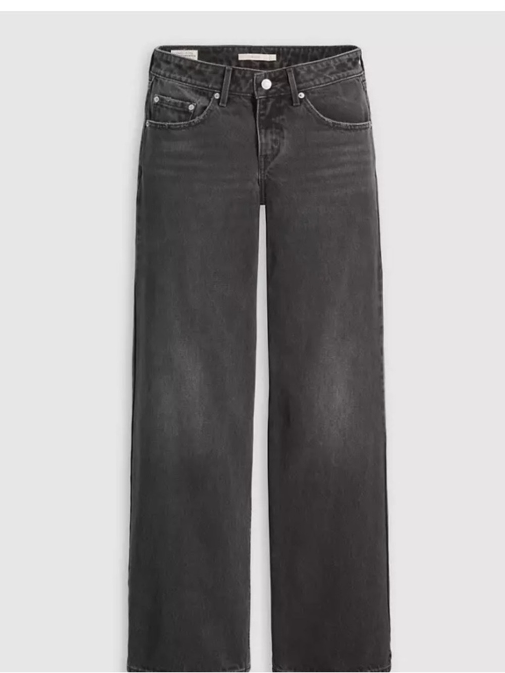 Levi's Women Low Loose, Low Rise, Black Washed Straight Leg Jeans.